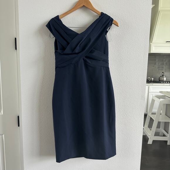 Lauren Ralph Lauren Crepe Off-the-Shoulder Cocktail Dress Size 4 New - Picture 2 of 8